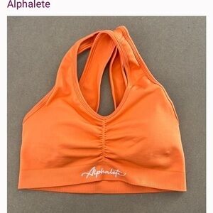 Alphalete Amplify Sport Bra Yoga Athletic Gym Hiking Orange Size Small